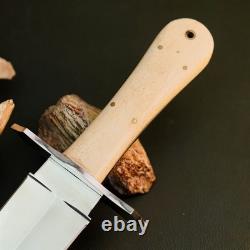 Couteau-dague 11,0 en acier inoxydable, pleine soie, manche en bois, lame fixe et étui en cuir Couteau-dague 11,0 en acier inoxydable, pleine soie, manche en bois, lame fixe et étui en cuir