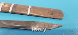 Couteau-dague Moro Kris des Philippines Vintage avec étui en bois