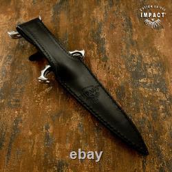 Couteau dague à soie pleine D2 personnalisé rare Impact Cutlery, manche en corne de bélier