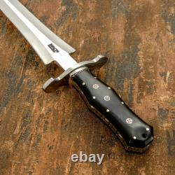 Couteau dague art sur mesure D2 pleine tang avec manche en corne de taureau Impact Cutlery Rare