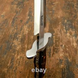 Couteau dague art sur mesure D2 pleine tang avec manche en corne de taureau Impact Cutlery Rare