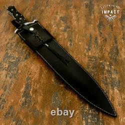 Couteau dague art sur mesure D2 pleine tang avec manche en corne de taureau Impact Cutlery Rare
