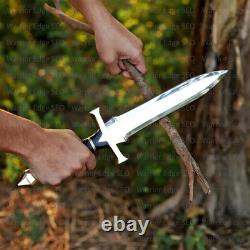 Couteau dague de chasse artisanal en acier au carbone avec manche en micarta, couteau de chasse et de camping