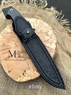 Couteau dague de chasse artisanal personnalisé en acier inoxydable avec manche en micarta et étui
