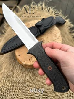 Couteau dague de chasse artisanal personnalisé en acier inoxydable avec manche en micarta et étui