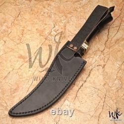 Couteau dague de chasse, de survie, EDC, viking et de combat en acier de Damas fait main sur mesure