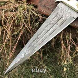Couteau dague de chasse viking en acier au carbone élevé 1095 fait main sur mesure