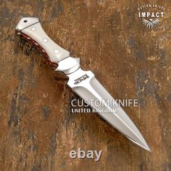 Couteau dague en plein tang personnalisé rare Impact Cutlery, manche en acrylique Ivorite