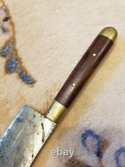 Couteau-dague fait main personnalisé Wilder VTG en laiton/bois avec lame de 7 pouces pour la cuisine VINTAGE