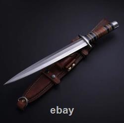 Couteau dague magnifique fait main sur mesure en acier D2 pour la chasse et le camping