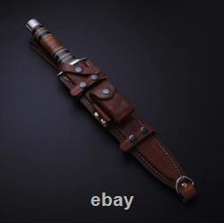 Couteau dague magnifique fait main sur mesure en acier D2 pour la chasse et le camping