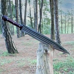Couteau dague tactique fait main sur mesure en acier au carbone pour chasse et camping