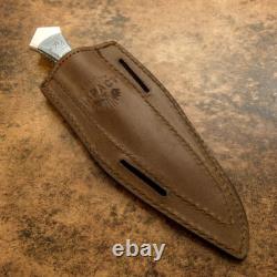 Couteau de Boot Dague D2 avec Poignée en Damassé à Plein Tang de Cutlery Impact