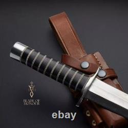 Couteau de chasse Bowie BOH-Arkanas en acier D2 avec étui et pique à dents
