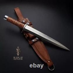 Couteau de chasse Bowie en acier D2 BoH-Arkanas avec étui et cure-dent