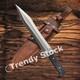 Couteau De Chasse Bowie En Acier D2 Fait Main Sur Mesure + étui Pour Camping