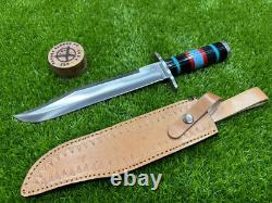Couteau de chasse Bowie fait à la main en acier D2 Savage Blade avec une belle poignée SB 008