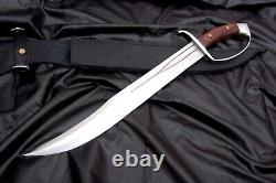 Couteau de chasse D-Guard Bowie-large fait main - Dague - Forgé - Couteau de combat tactique