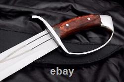 Couteau de chasse D-Guard Bowie-large fait main - Dague - Forgé - Couteau de combat tactique