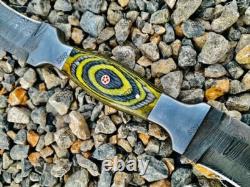 Couteau de chasse à double lame Haladie Khaladi en acier Damas forgé à la main à pleine longueur 20