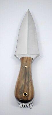 Couteau de chasse à lame fixe en acier au carbone fait main pour camping et activités en plein air