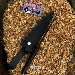 Couteau de chasse commando fait à la main sur mesure, modèle 3 avec poignée en acier et étui