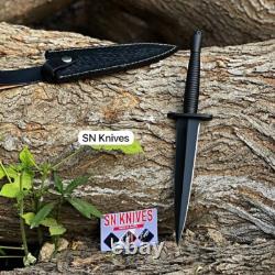 Couteau de chasse commando fait à la main sur mesure, modèle 3 avec poignée en acier et étui