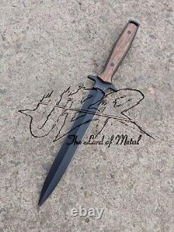 Couteau de chasse daguerrre en acier au carbone haute personnalisé fait à la main avec étui en cuir