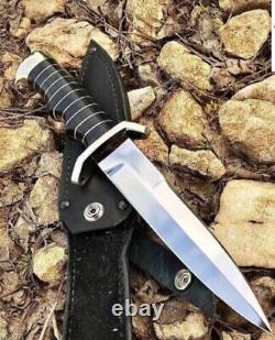 Couteau de chasse de survie de camping fait à la main en D2 avec manche Reisen + étui