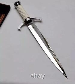 Couteau de chasse en acier D2 fait main sur mesure / avec étui