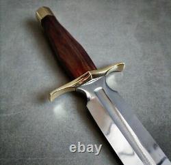 Couteau de chasse en acier D2 poli miroir, fait sur mesure à la main par Ubr
