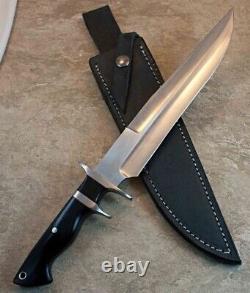 Couteau de chasse en acier poli à la main de 15 pouces de longueur personnalisée