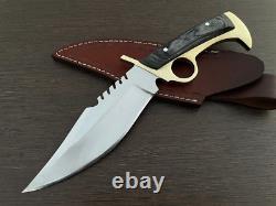 Couteau de chasse en acier poli de 15 pouces, fait main et personnalisé par Wild Custom