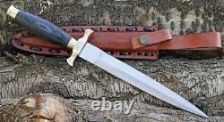 Couteau de chasse en acier poli de haute qualité, fait à la main par Wild Custom, mesurant 15 pouces de longueur
