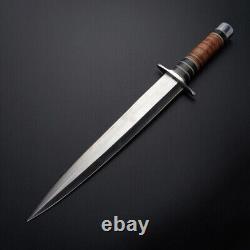 Couteau de chasse fait main en D2 avec fourreau en cuir : Arkansas Toothpick Dagger