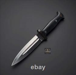 Couteau de chasse poignard en acier à haute teneur en carbone forgé à la main + étui