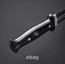 Couteau de chasse poignard en acier à haute teneur en carbone forgé à la main + étui