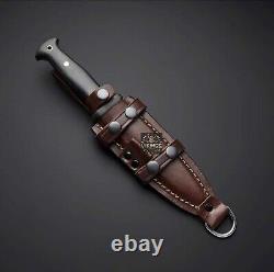 Couteau de chasse poignard en acier à haute teneur en carbone forgé à la main + étui