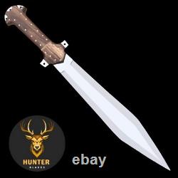 Couteau de chasse poignard tactique de survie en acier D2 fait main sur toute la longueur