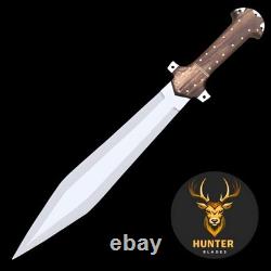 Couteau de chasse poignard tactique de survie en acier D2 fait main sur toute la longueur