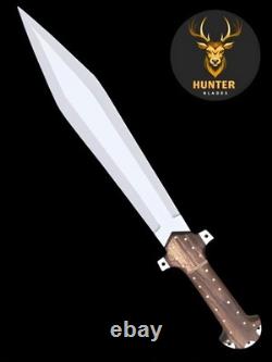 Couteau de chasse poignard tactique de survie en acier D2 fait main sur toute la longueur