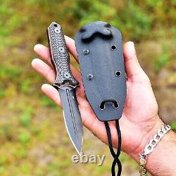 Couteau de chasse tactique à lame fixe pour la survie avec étui Kydex