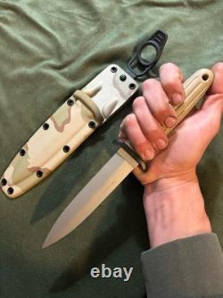 Couteau de combat Boker Combat II DCU camouflage désert Dague Applegate Fairbairn Tan A+