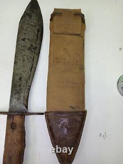 Couteau de combat Bolo modèle 1917 de l'armée américaine de la Première Guerre mondiale avec fourreau