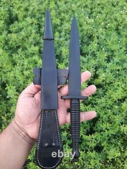 Couteau de combat Fairbairn Sykes Commando 11WW2 avec étui en cuir
