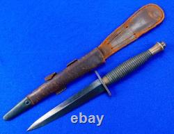 Couteau de combat Fairbairn Sykes Commando de la Seconde Guerre mondiale en anglais britannique avec étui