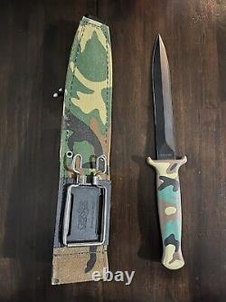 Couteau de combat GERBER Guardian II Vintage avec fourreau TRÈS BEAU Woodland