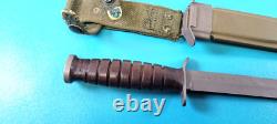 Couteau de combat M3 PAL de la Seconde Guerre mondiale, rare et en parfait état + fourreau à 8 cannelures