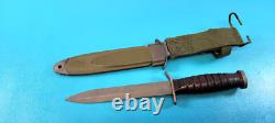 Couteau de combat M3 PAL de la Seconde Guerre mondiale, rare et en parfait état + fourreau à 8 cannelures