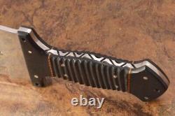 Couteau de combat Smatche en acier de roulement 52100, lame pleine soie, poli miroir, 21,5 cm, 9596.